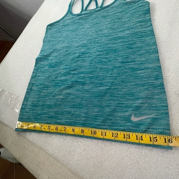 NIKE Dri-Fit Blue Athletic Tank Size S strappy back Breathable fabric details - Picture 11 of 14